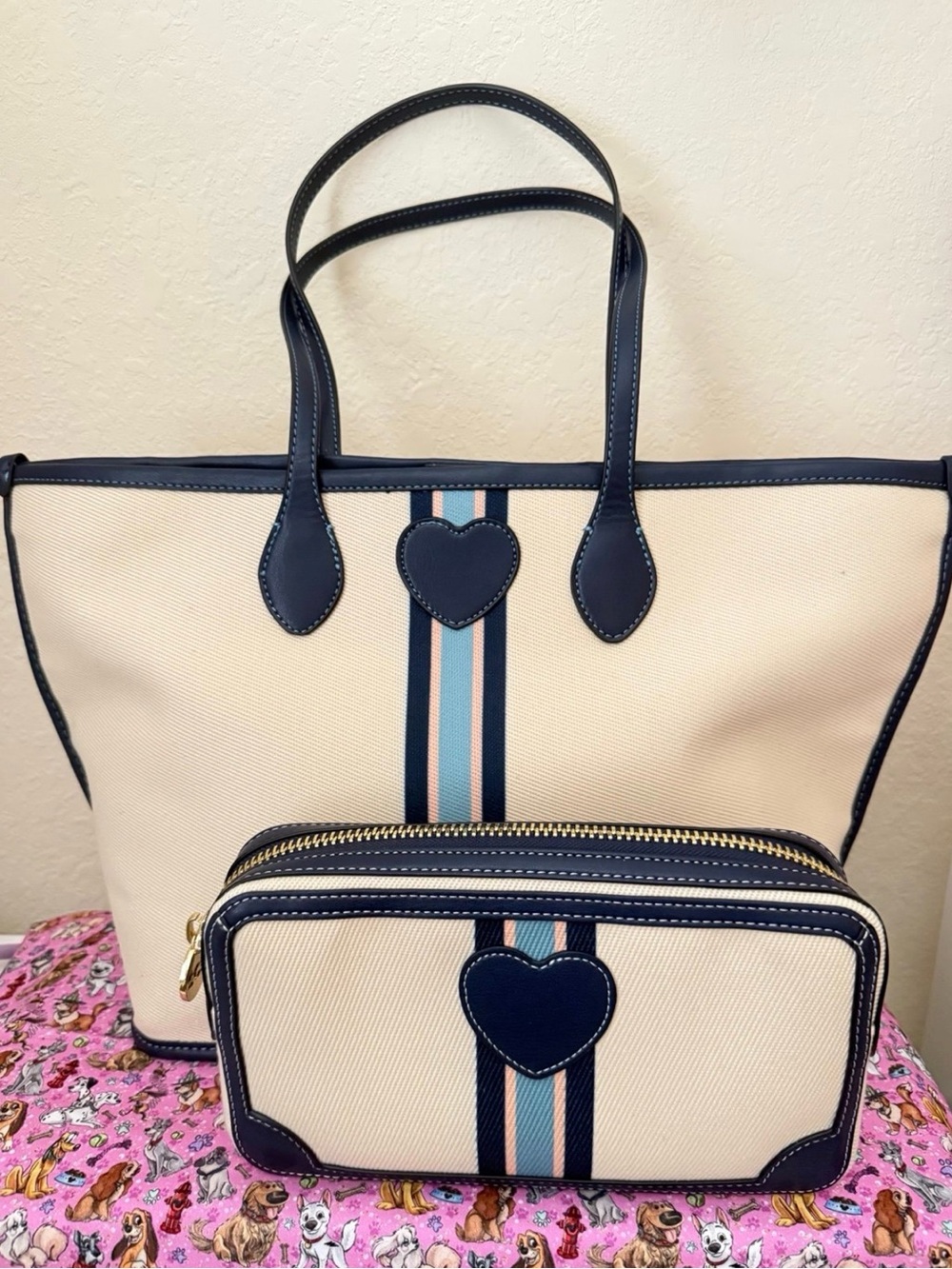 Stoney Clover Lane Canvas Tote and Pouch Bundle